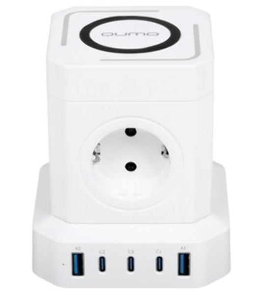 Сетевой фильтр Qumo Power Block System PD + Fast Wireless SFU2PD (P-0010) белый, 4 розетки
