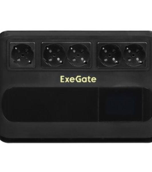 Источник бесперебойного питания ExeGate NEO Smart BU-800.LCD.AVR.5SH 800VA/480W, цветной LCD-дисплей, AVR, 5*Schuko, черный