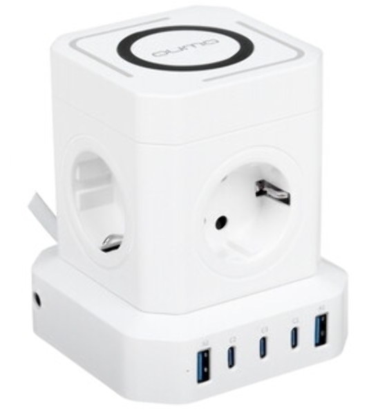 Сетевой фильтр Qumo Power Block System PD + Fast Wireless SFU2PD (P-0010) белый, 4 розетки