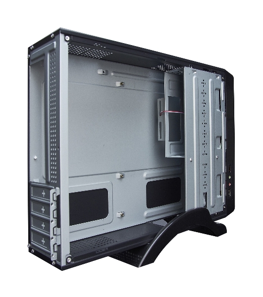 Компьютерный корпус MiniITX ExeGate MI-209 Black, miniITX/mATX, (M300, 80мм), 2хUSB, Audio