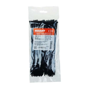 Хомут Rexant nylon 3.6 х 200 мм 100 шт черный