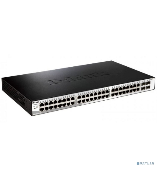 Коммутатор D-Link DGS-1210-52/F3A, 48×1 Гбит/с + 4×1 Гбит/с SFP, настраиваемый