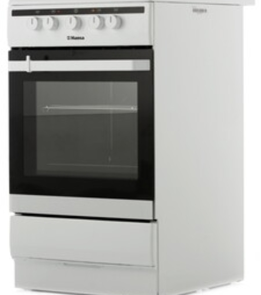 Плита электрическая Hansa FCCW54002 белый, конфорок 4 шт, духовка 68 л, 50 см x 85 см x 60 см