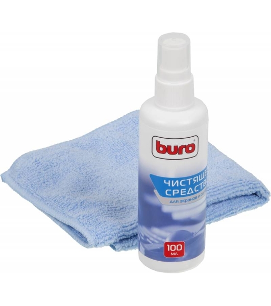Чистящий набор (салфетки + гель) Buro BU-S/MF (салфетка и спрей) для экранов и оптики блистер 100 мл