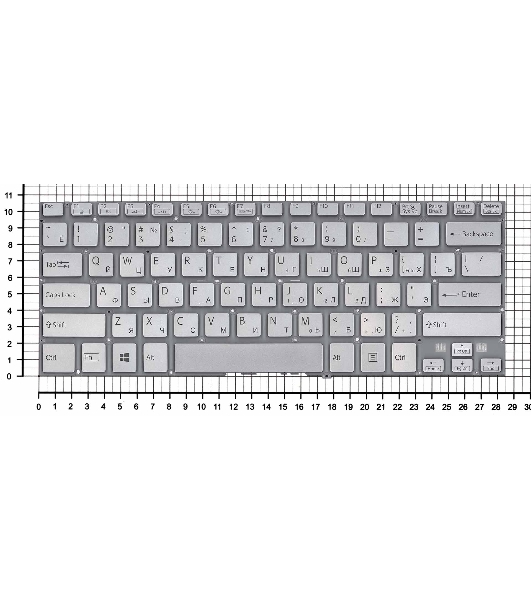 Клавиатура для ноутбука Sony SVF14N FIT серебристая с подсветкой