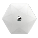 Раковина накладная на столешницу BAU Crystal 40х40, белая + выпуск клик-клак, хром, фото5