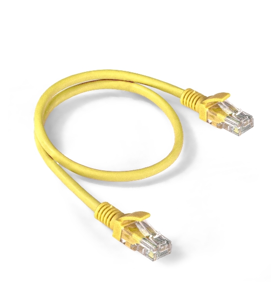 Патч-корд ExeGate EX286376RUS UTP-RJ45-RJ45-5e-0,5M-LSZH-YL, UTP, cat.5e, LSZH, 0.5м, желтый