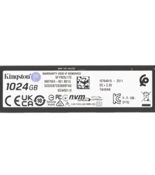 Накопитель SSD M.2 Kingston 8.0Tb Fury Renegade G5 SFYR2D/8T1 (PCI-E 5.0 x4, up to 14800/14000Mbs, 3D TLC, NVMe, 8000TBW, SM2508, 22х80мм)