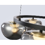 Подвесной светодиодный светильник Ambrella light LH12003/6 BK/GD/SM черный/золото/дымчатый 36W 3000K D760*175, фото4