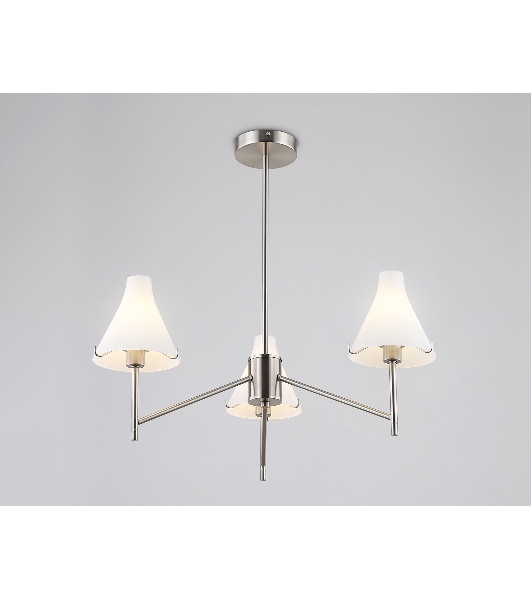 Люстра Ambrella light LH57121/3 SN/FR никель/белый матовый E14/3 max 40W D650*590