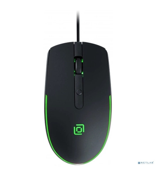 Мышь проводная Oklick 100M черный, 1600 dpi, USB, кнопки - 4