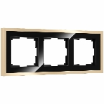 Рамка на 3 поста Baguette (черный/латунь) W0032852, фото 1