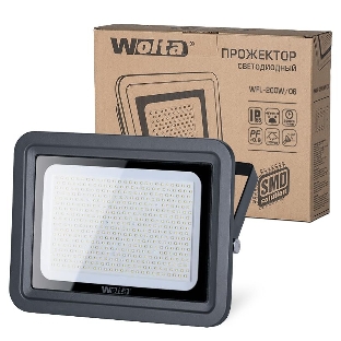 Светодиодный прожектор WOLTA WFL-200W/06 5500K, 200 W SMD, IP 65,цвет серый, слим