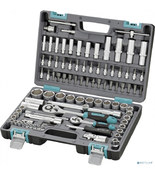 Набор инструментов Stels 14106 1/2'' 1/4'' CrV пластиковый кейс  94 предм.
