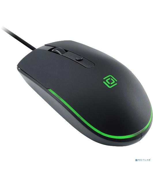 Мышь проводная Oklick 100M черный, 1600 dpi, USB, кнопки - 4