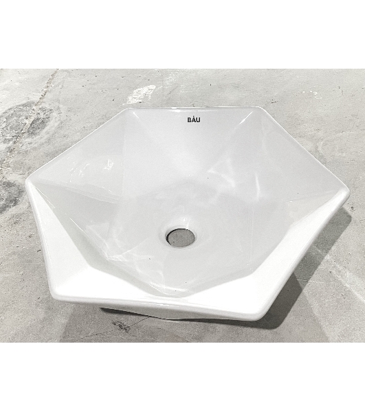 Раковина накладная на столешницу BAU Crystal 40х40, белая + выпуск клик-клак, хром