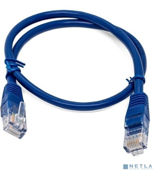Кабель патч-корд, Filum FL-U6-0.5M-BL U/UTP 6 cat. 0.5м, 26AWG(7x0.16 мм), омедненный алюминий (CCA), PVC, синий