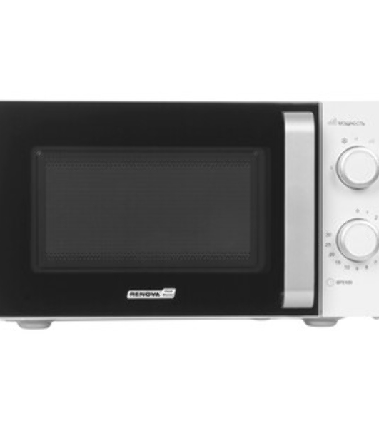 Микроволновая печь Renova MMS-20W1 белый/черный, 20 л, 700 Вт, переключатели - поворотный механизм