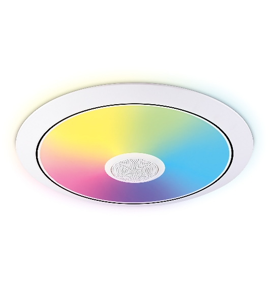 Музыкальный светодиодный светильник Ambrella light FZ710 WH белый IP20 40W 3000-6500K+RGB Music 370*56 (ПДУ ИК)