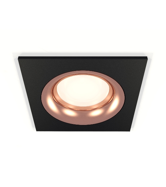 Комплект встраиваемого светильника Ambrella light XC7632006 SBK/PPG черный песок/золото розовое полированное MR16 GU5.3 (C7632, N7015)