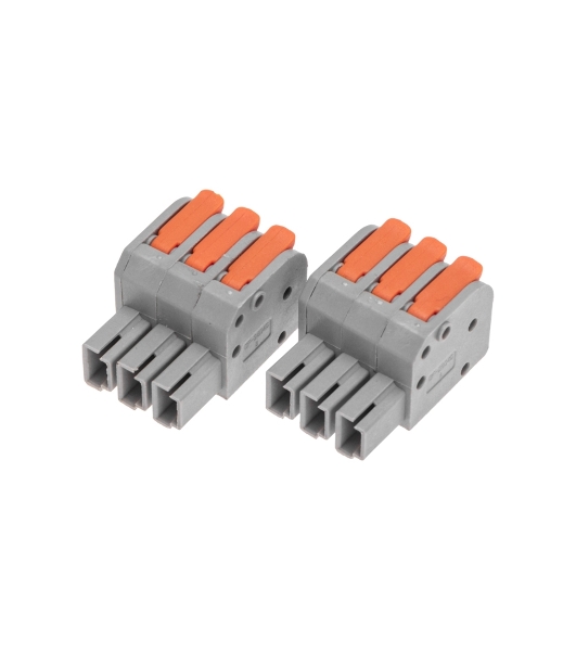 Клемма Rexant СМК 222-423R проходная разъемная 3 полюса серый 0,2-2,5/4 мм² (40 шт/уп)