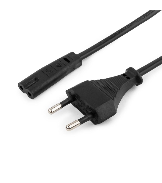 Кабель питания для ноутбуков, аудио/видео техники Gembird 0.5м, 2-pin, черный, пакет