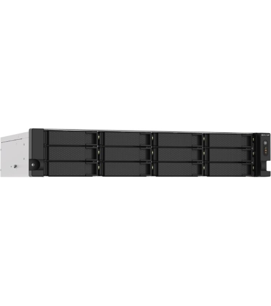 Сетевое хранилище без дисков SMB QNAP TS-1273AU-RP-8G NAS 12 HDD trays, 2x 2.5 GbE, rackmount, 2 PSU. 4-core AMD V1500B2,2 GHz, RAM 8 Gb (8 Gb UDIMM DDR4 (1 x 8 Gb) up to 32 Gb (2 x 16 Gb)). W/o rail kit RAIL-B02