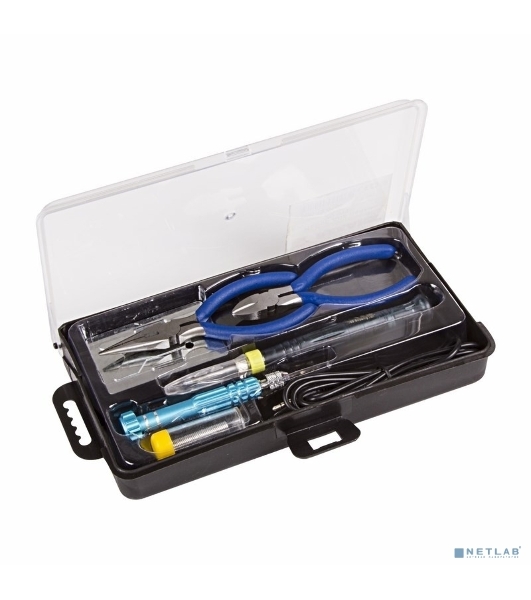 Набор для пайки Rexant (USB паяльник 8 Вт, кусачки, тонкогубцы, подставка, припой, отвертка)
