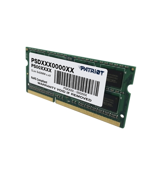 Оперативная память Patriot, DDR3L, 4GB (1x4 GB), 1600 MHz, CL11, SO-DIMM