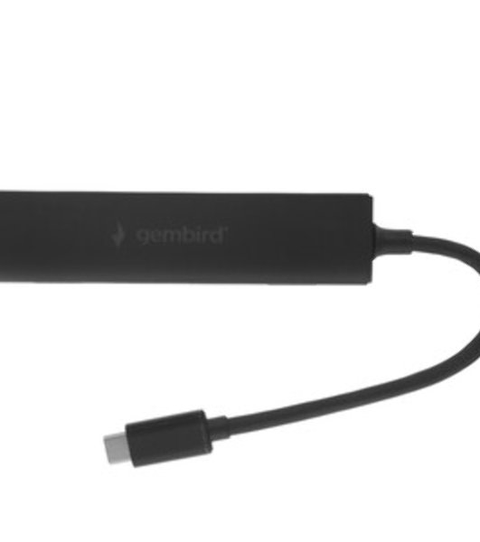 USB-концентратор Gembird UHB-C364, USB 3.0, USB 4 порта, USB Type-C / с доп питанием
