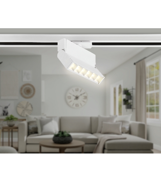 Трековый однофазный светодиодный светильник Ambrella light GL6811 WH белый LED 6W 3000K 24° 115*22*87