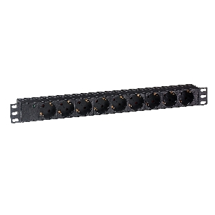 Блок розеток горизонтальный ExeGate ServerPro PDU-19H901 Al-9S-C14, 19', 1U, Алюминий, 9 Schuko, С14, черный