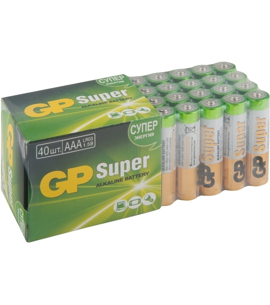 Алкалиновые батарейки GP Super Alkaline G-Tech 24А ААA - 40 шт. в пленке