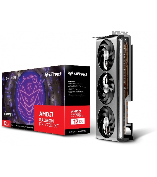 Видеокарта Sapphire PCI-E 4.0 11335-02-20G NITRO+ RX 7700 XT GAMING OC AMD Radeon RX 7700XT 12288Mb 192 GDDR6 2276/18000 HDMIx2 DPx2 HDCP Ret