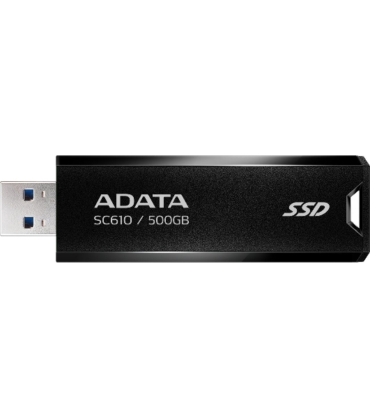 Внешний SSD ADATA SC610, 500Gb, USB Type-A, R/W 550/500 Mb/s черный