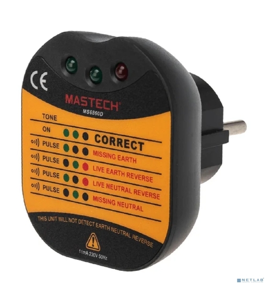 Тестер розеток MS6860D MASTECH