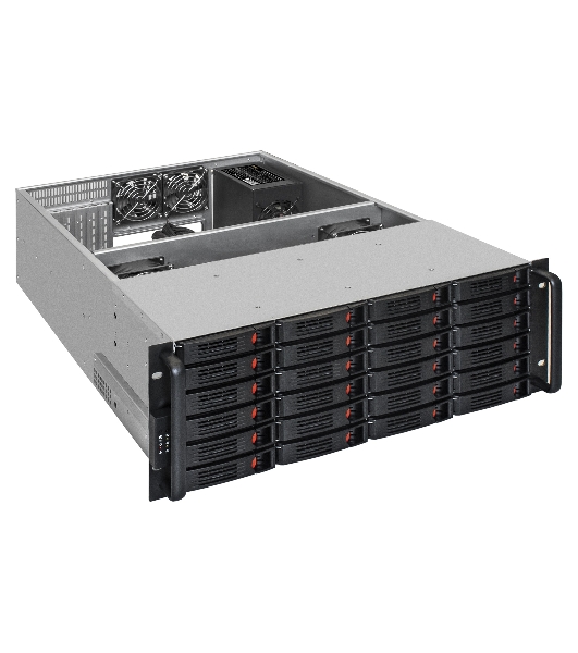 Серверный корпус ExeGate EX293583RUS Pro 4U660-HS24 (RM 19', высота 4U, глубина 660, БП 1200ADS, 24xHotSwap, USB)