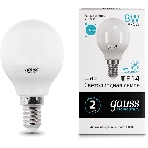 Лампа светодиодная LED Gauss 8Вт E14 220В 4100К Elementary шар 53128, фото7