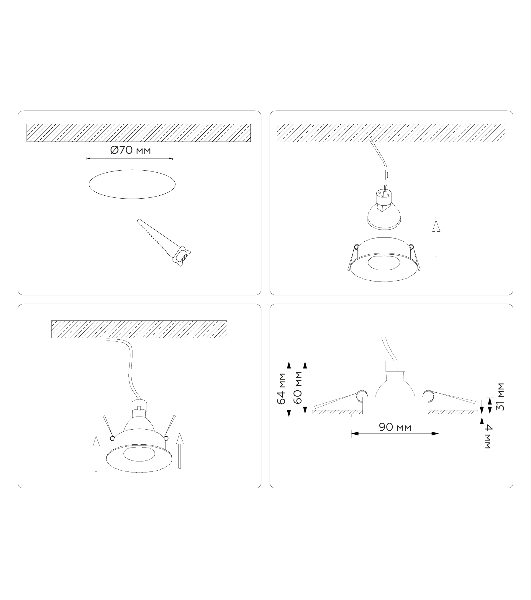 Встраиваемый точечный светильник Ambrella light TN102809 BK черный GU5.3 D90*35