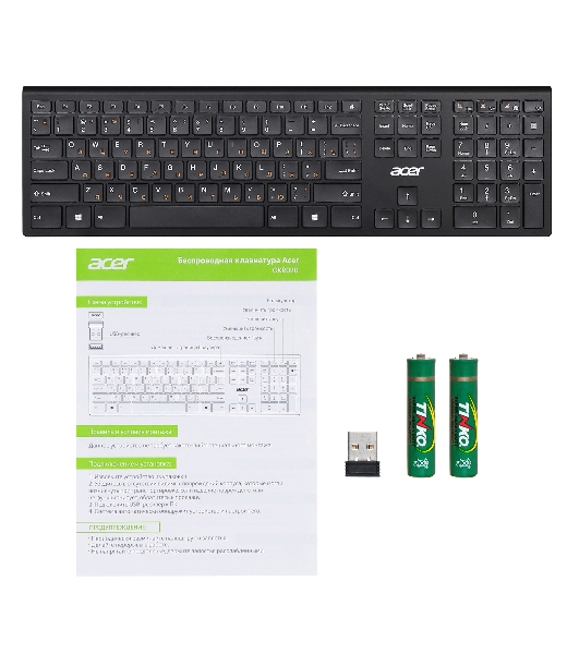 Клавиатура беспроводная Acer OKR020, USB, Радиоканал, черный