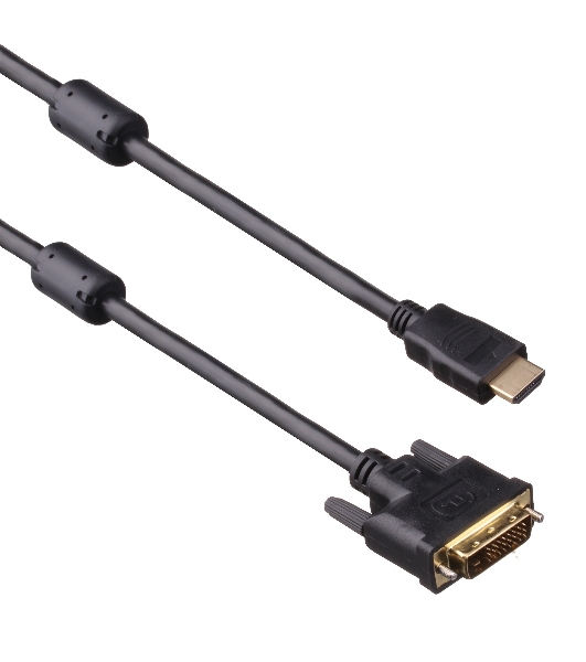 Кабель HDMI-DVI ExeGate EX-CC-HDMIM-DVIM-1.8 (19M/25M, dual link, 2 фильтра, 1,8м, позолоченные контакты)