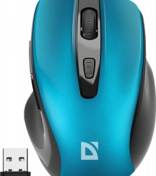 Мышь беспроводная Defender Prime MB-053 бирюзовый, 1600 dpi, радиоканал, USB, кнопки - 6