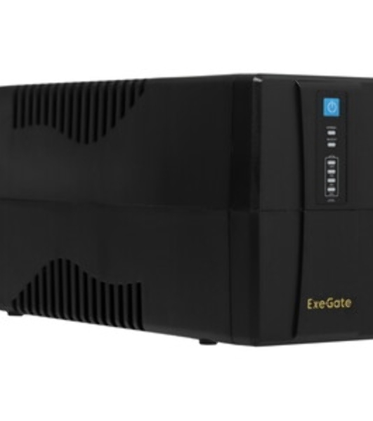 Источник бесперебойного питания ExeGate Power Back BNB-1000.LED.AVR.2SH 1000VA/550W, LED, AVR, 2*Schuko, Black