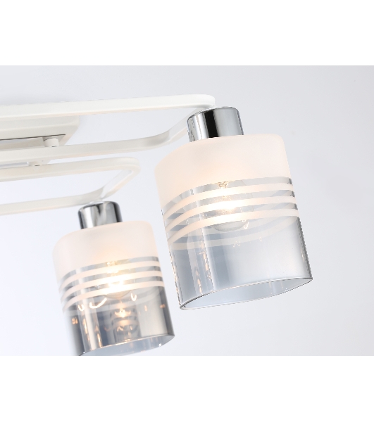 Светильник Ambrella light TR303205/4 WH/CH/SM/FR белый/хром/дымчатый/белый матовый E27*4 max 60W 370*370*200