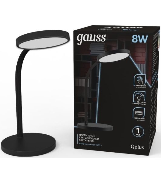 Светильник Gauss GT5032 настольный на подставке черный 8Вт