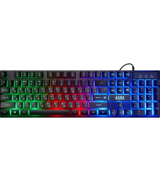 Комплект клавиатура+мышь Defender Aura MKP-117 проводной, USB, 2400 DPI, черный