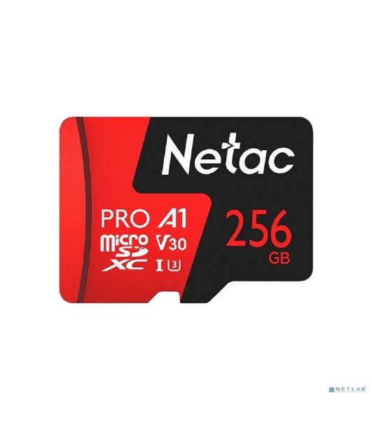 Флеш Карта MicroSD card Netac P500 Extreme Pro 256Gb, retail version w/SD adapter