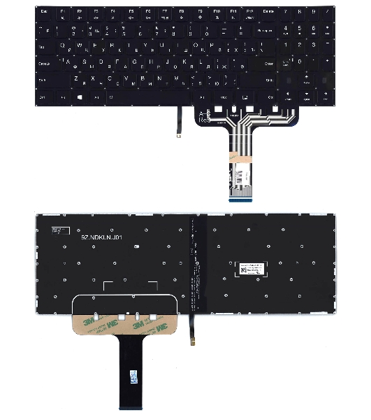 Клавиатура для ноутбука Lenovo Legion Y730-17ICH черная с белой подсветкой