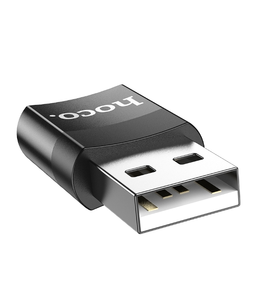 Переходник USB2.0 OTG Hoco, AM/Type-C(F), UA17, черный, коробка