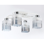 Светильник Ambrella light TR303205/4 WH/CH/SM/FR белый/хром/дымчатый/белый матовый E27*4 max 60W 370*370*200, фото4